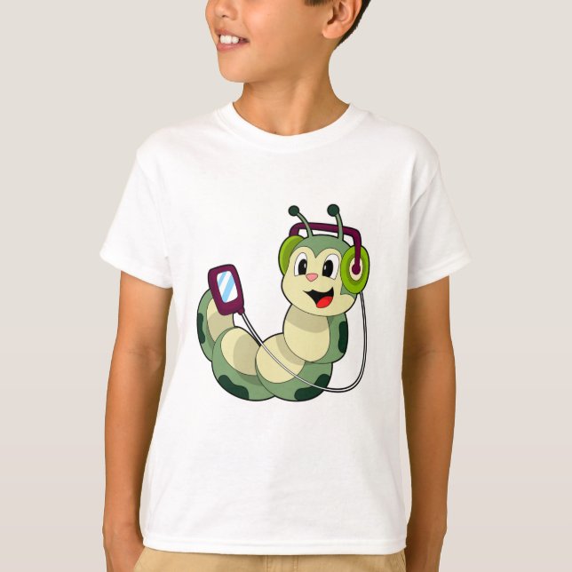 Camiseta Música para auriculares en oruga (Anverso)