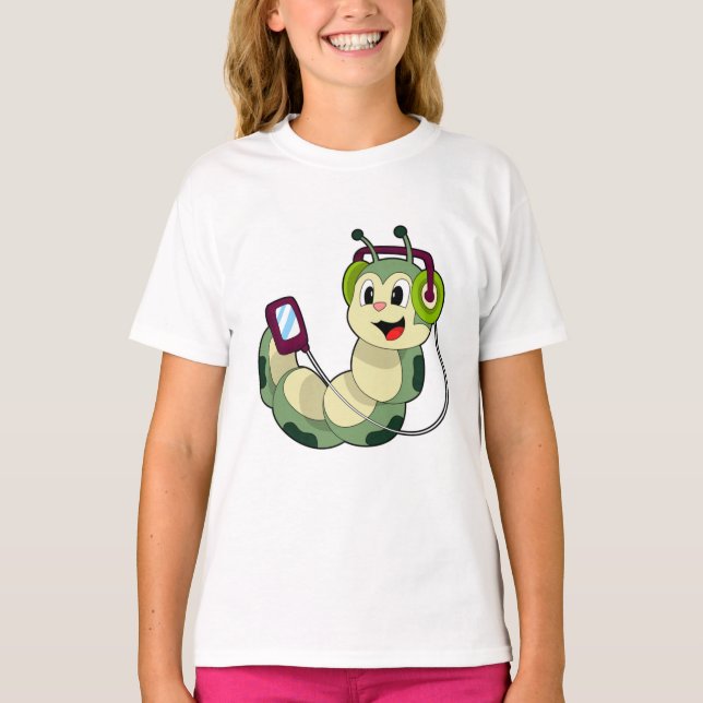 Camiseta Música para auriculares en oruga (Anverso)