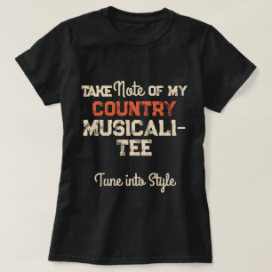 Camiseta Música personalizado toma nota de mi país Musicali