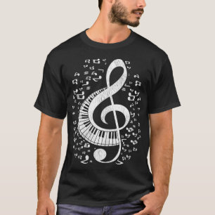 Camiseta Música pianista notas teclado Treble Clef