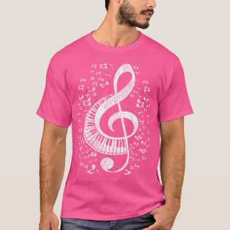 Camiseta Música pianista notas teclado Treble Clef