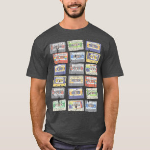 Camiseta Música Radio DJ de Cassette Tapes Mixtapes 1980