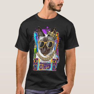 Camiseta Música Rap Hip Hop de Gato Siamés 90s