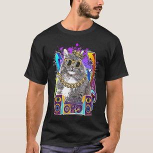 Camiseta Música Rap Hip Hop de Gato Siberiano 90s