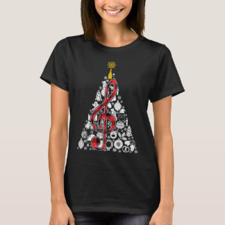 Camiseta Música Red Plaid Christmas Tree Ornamour Decour Xm