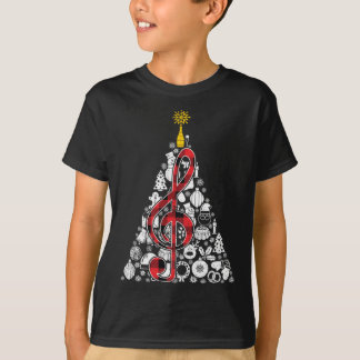 Camiseta Música Red Plaid Christmas Tree Ornamour Decour Xm