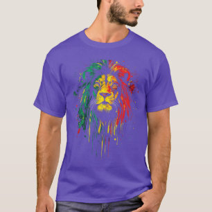 Camiseta Música Reggae Rasta León de Judá Orgullo Jamaicano