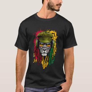 Camiseta Música Reggae Rasta León de Judá Orgullo Rastafari