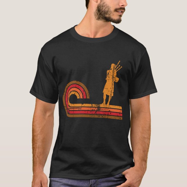 Camiseta Música retra de la silueta de las gaitas del (Anverso)