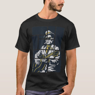 Camiseta Música Retro Blues Man toca jazz de guitarra