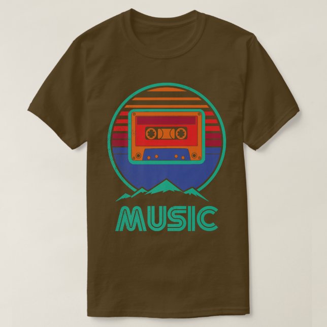 Camiseta Música retro Cassette 70 cantantes musicales de lo (Diseño del anverso)
