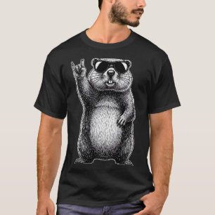 Camiseta Música Retro Groundhog Rock Música Woodchuck Groun