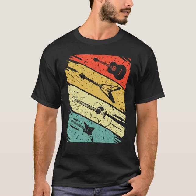 Camiseta Música Retro Vintage Electric Guitar Classic (Anverso)