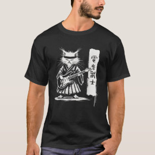Camiseta Música Rock Kawaii Japonesa Samurái Hombres Niños