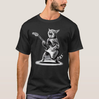 Camiseta Música Rock Retro de Gato