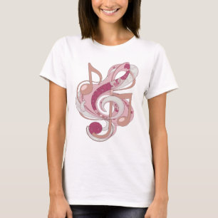 Camiseta Música Rosa Chic DISEÑO MODERNO EN ROSA