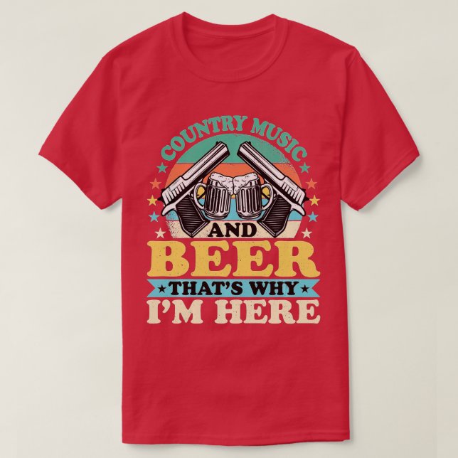 Camiseta Música rural y cerveza por eso estoy aquí (Diseño del anverso)