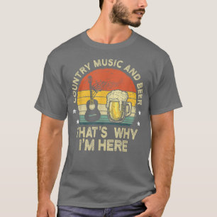 Camiseta Música rural y cerveza por eso estoy aquí guitarra