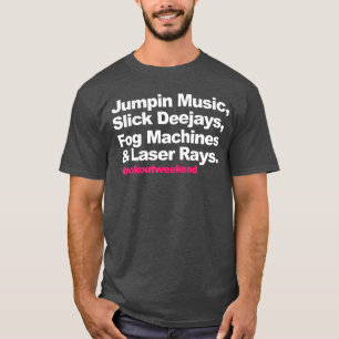 Camiseta Música saltarina DJs elegantes máquinas de niebla