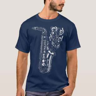 Camiseta Música saxofoniana nota instrumento músico Saxopho