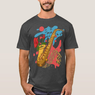 Camiseta Música saxofonista de jazz musica