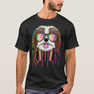 Camiseta Música Shih Tzu Dj Con Auriculares Perro Musical