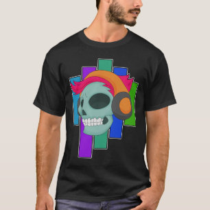 Camiseta Música Skull para audífonos