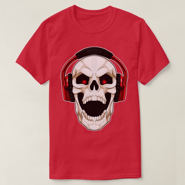 Camiseta Música Skull para audífonos (Diseño del anverso)