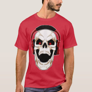 Camiseta Música Skull para audífonos