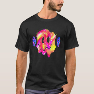 Camiseta Música Sonriente Cara Costume Auriculares Cutos Fe