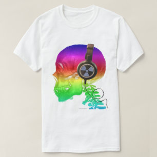 Camiseta Música Trippy del hueso del cráneo del arco iris