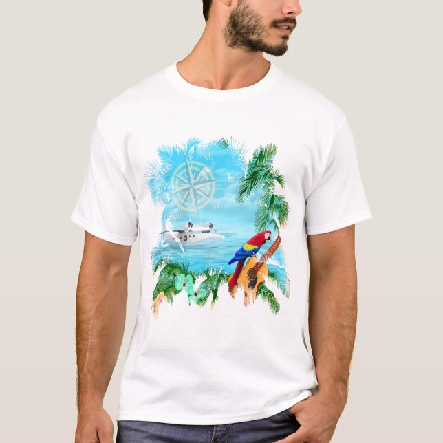 Camiseta Música tropical de playa (Anverso)