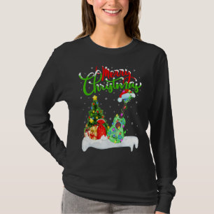 Camiseta Música ucraniana navidad iluminando Santa Ukulele 