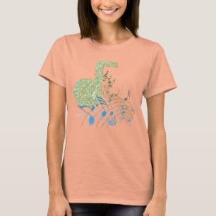 Camiseta Música verde y azulNotas Green Flowe Muscle Tank T