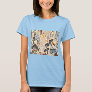 Camiseta Música vintage, jazz Art Deco, rapsody en azul