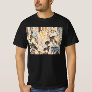Camiseta Música vintage, jazz Art Deco, rapsody en azul