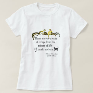 Camiseta Música y cita de los gatos