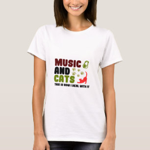 Camiseta Música Y Gatos