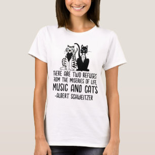 CAMISETA MÚSICA Y GATOS, ALBERT SCHWEITZER CAT QUOTE