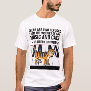 Camiseta MÚSICA Y GATOS, ALBERT SCHWEITZER CITA CAT T-Shir