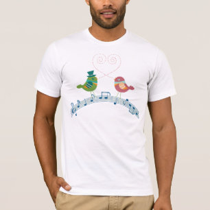 camiseta musical de los pájaros del amor