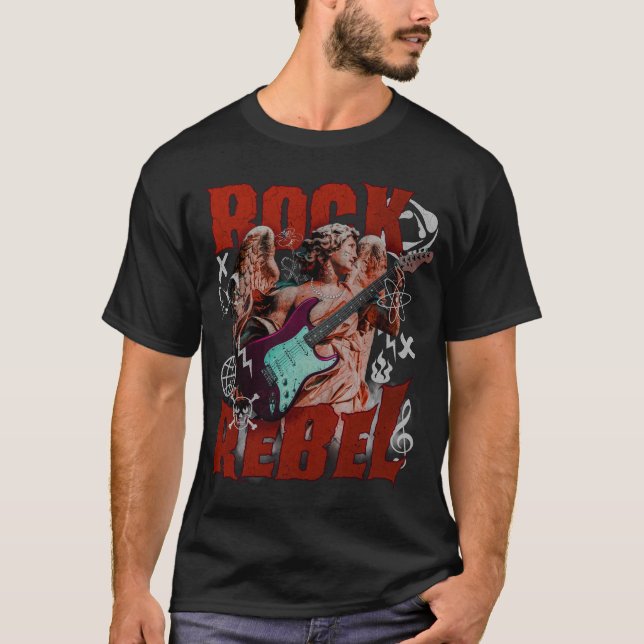 Camiseta musical de rock gótico Rock Rebel Angel (Anverso)