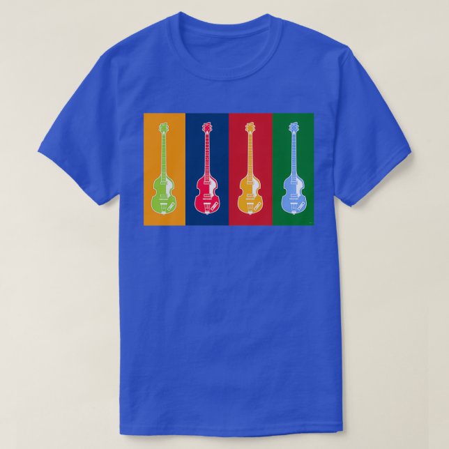CAMISETA MUSICAL INSTRUMENTS SILHOUETTES HOFNER BASS (Diseño del anverso)
