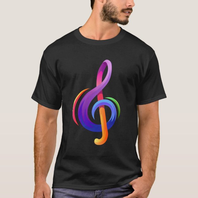 Camiseta Musical Treble Clef Music Notes G Clef (Anverso)