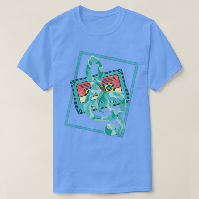 Camiseta Musician Cassette Retro 90s Vaporwave Music Treble (Diseño del anverso)