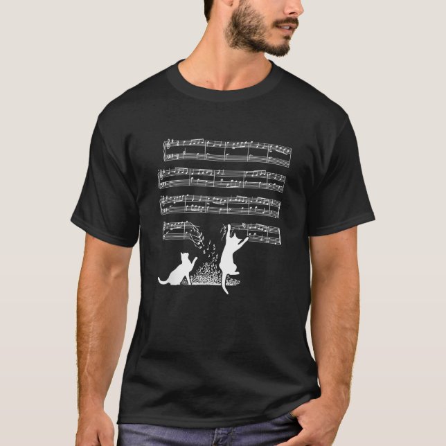 Camiseta Musician Cats And Sheet Music  (Anverso)