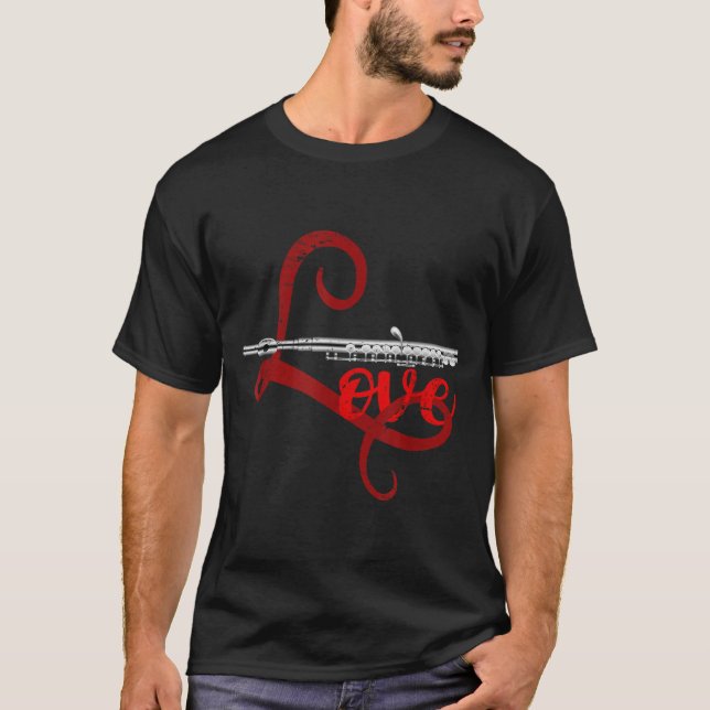 Camiseta Musician Flutist Valentines Day Gift Orchestra Flu (Anverso)
