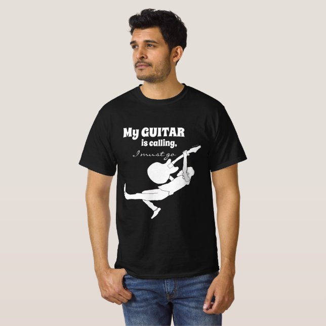 Camiseta Musician Gift "My Guitar Is Calling" (Anverso completo)