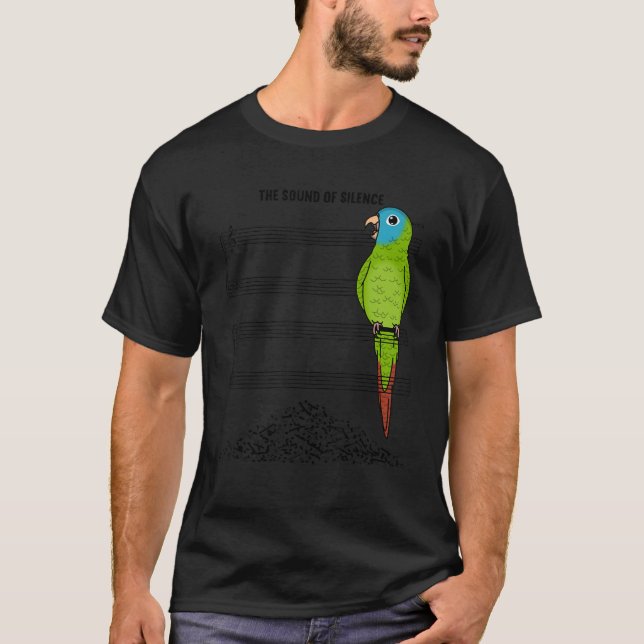 Camiseta Musician Parrot I Sound Of Silence I Blue-crowned  (Anverso)