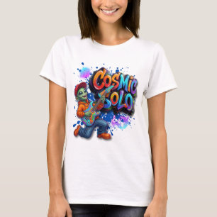 Camiseta Músico Alien Guitarra Cósmica Solista Arte Musical